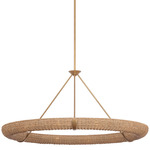 Floyd Chandelier - Patina Gold Leaf / Abaca Rope