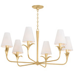 Quill Chandelier - Gilded Ivory / White Linen