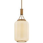 Judson Pendant - Patina Brass / Cream Opal