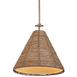 Redwood Pendant - Patina Brass / Abaca Rope