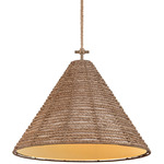 Redwood Pendant - Patina Brass / Abaca Rope