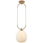 Jove Pendant - Patina Brass / Seeded Cloud