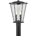 Jantzen Outdoor Post Light - Textured Black / Clear Water