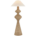 Walter Floor Lamp - Patina Brass / Off White