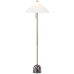 Millbrae Floor Lamp - Patina Brass / Off White