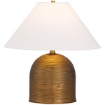 Arvin Table Lamp - Patina Brass / Off White