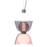 Gems Pendant - White Etched Glass / Warm Color