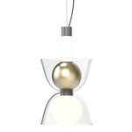 Gems Pendant - White Etched Glass / Warm Neutral