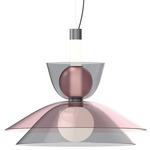 Gems Pendant - White Etched Glass / Warm Color