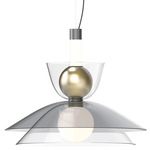 Gems Pendant - White Etched Glass / Warm Neutral