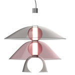 Gems Pendant - White Etched Glass / Warm Color