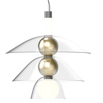 Gems Pendant - White Etched Glass / Warm Neutral