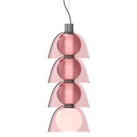 Gems Pendant - White Etched Glass / Warm Color