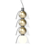 Gems Pendant - White Etched Glass / Warm Neutral