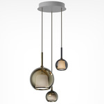 Glo Multi Light Pendant - Matte White Canopy / Mixed Colored Glass
