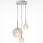Glo Multi Light Pendant - Matte White Canopy / Transparent Glass