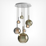 Glo Multi Light Pendant - Matte White Canopy / Mixed Colored Glass