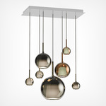 Glo Multi Light Pendant - Matte White Canopy / Mixed Colored Glass
