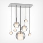 Glo Multi Light Pendant - Matte White Canopy / Transparent Glass