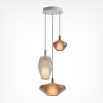 Mom Multi Light Pendant - Matte White Canopy / Multicolor Glass