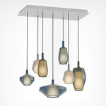 Mom Multi Light Pendant - Matte White Canopy / Multicolor Glass