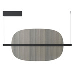 Hang Out Linear Pendant - Matte Black / Greyish Ash