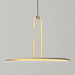 Clip Pendant - Matte White Canopy / Matte Gold