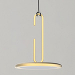 Clip Pendant - Matte White Canopy / Matte Gold