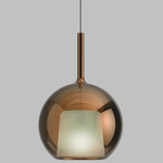 Glo Pendant - Matte Titanium Canopy / Mirroring Bronze Glass