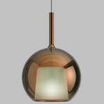 Glo Maxi Pendant - Matte Titanium Canopy / Mirroring Bronze Glass