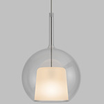 Glo Maxi Pendant - Matte Titanium Canopy / Transparent Glass