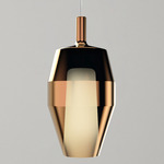 Mom Glossy Tall Pendant - Matte Titanium Canopy / Mirroring Bronze Glass