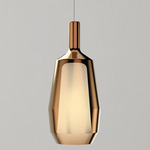 Mom Glossy Slim Pendant - Matte Titanium Canopy / Mirroring Bronze Glass