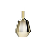 Mom Glossy Fatty Pendant - Matte Titanium Canopy / Mirroring Gold Glass