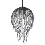 Gabriella Pendant - Matte Black / Crystal
