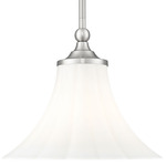 Fleur Pendant - Brushed Nickel / Etched Opal