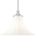 Fleur Pendant - Brushed Nickel / Etched Opal
