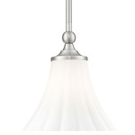 Fleur Pendant - Brushed Nickel / Etched Opal