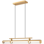 Benoit Color-Select Linear Chandelier - Modern Gold / Clear