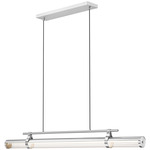 Benoit Color-Select Linear Chandelier - Brushed Nickel / Clear