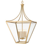 Montalcino Chandelier - Rubbed Brass / Clear Seedy