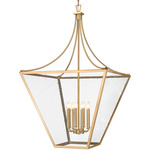Montalcino Chandelier - Rubbed Brass / Clear Seedy
