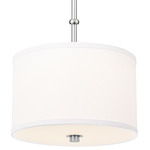 Linden Color-Select Pendant - Brushed Nickel / White