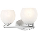 Colette Bathroom Vanity Light - Brushed Nickel / Feathered White