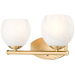 Colette Bathroom Vanity Light - Modern Gold / Feathered White