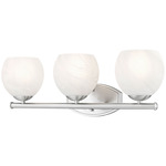Colette Bathroom Vanity Light - Brushed Nickel / Feathered White