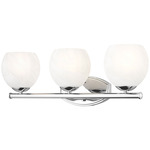 Colette Bathroom Vanity Light - Chrome / Feathered White