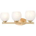 Colette Bathroom Vanity Light - Modern Gold / Feathered White