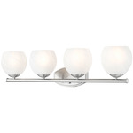 Colette Bathroom Vanity Light - Brushed Nickel / Feathered White