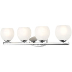 Colette Bathroom Vanity Light - Chrome / Feathered White